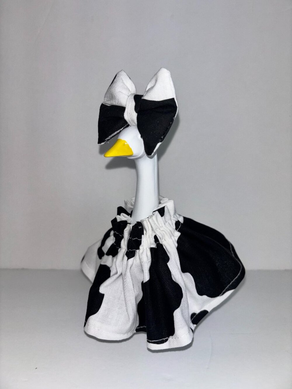 NEW Handmade Cow Prints Bow Skirt Outfit Set for 7" Desk Goose